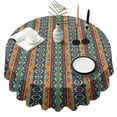 thumbnail image 1 of Round Waterproof Tablecloth 60×60 Inch, African Tribal Geometric Reusable Indoor/Outdoor Durable Table Cover for Party Kitchen Dinner Room Decor, 1 of 6