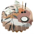 thumbnail image 1 of Round Waterproof Tablecloth 60×60 Inch, Boho Style Reusable Indoor/Outdoor Durable Table Cover for Party Kitchen Dinner Room Decor, 1 of 6