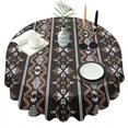 thumbnail image 1 of Round Waterproof Tablecloth 60×60 Inch, Boho Style Reusable Indoor/Outdoor Durable Table Cover for Party Kitchen Dinner Room Decor, 1 of 6