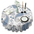 thumbnail image 1 of Round Waterproof Tablecloth 60×60 Inch, Boho Style Reusable Indoor/Outdoor Durable Table Cover for Party Kitchen Dinner Room Decor, 1 of 6