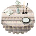 thumbnail image 1 of Round Waterproof Tablecloth 60×60 Inch, Classic Bohemian Repeating Geometric Pattern Boho Reusable Indoor/Outdoor Durable Table Cover for Party Kitchen Dinner Room Decor, 1 of 6