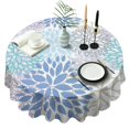 thumbnail image 1 of Round Waterproof Tablecloth 60×60 Inch, Dahlia Floral Reusable Indoor/Outdoor Durable Table Cover for Party Kitchen Dinner Room Decor, 1 of 6
