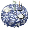 thumbnail image 1 of Round Waterproof Tablecloth 60×60 Inch, Dahlia Floral Reusable Indoor/Outdoor Durable Table Cover for Party Kitchen Dinner Room Decor, 1 of 6