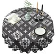 thumbnail image 1 of Round Waterproof Tablecloth 60×60 Inch, Geometry Reusable Indoor/Outdoor Durable Table Cover for Party Kitchen Dinner Room Decor, 1 of 6