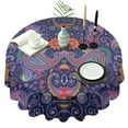 thumbnail image 1 of Round Waterproof Tablecloth 60×60 Inch, Gypsy Bohemian Style Art Pattern Reusable Indoor/Outdoor Durable Table Cover for Party Kitchen Dinner Room Decor, 1 of 6