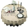 thumbnail image 1 of Round Waterproof Tablecloth Farmhouse-Rooster Reusable Indoor/Outdoor Durable Table Cover for Kitchen and Dining Room 60 Inch X 60 Inch, 1 of 6