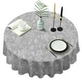 thumbnail image 1 of Round Waterproof Tablecloth Grey Reusable Indoor/Outdoor Durable Table Cover for Kitchen and Dining Room 60 Inch X 60 Inch, 1 of 6