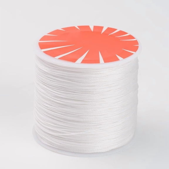 Round Waxed Polyester Cords Twisted Cord White 0.5mm 115.92 yards(106m)/roll