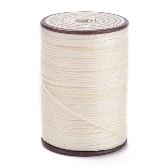 Round Waxed Polyester Thread String Micro Macrame Cord Twisted Cord for Leather Sewing Stitching PapayaWhip 0.8mm 54.68 Yards(50m)/Roll