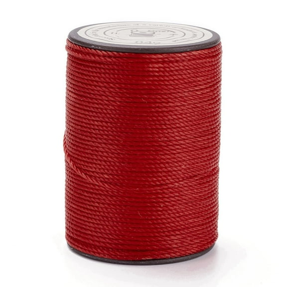 Round Waxed Polyester Thread String Micro Macrame Cord Twisted Cord for Leather Sewing Stitching Red 0.8mm 54.68 Yards(50m)/Roll