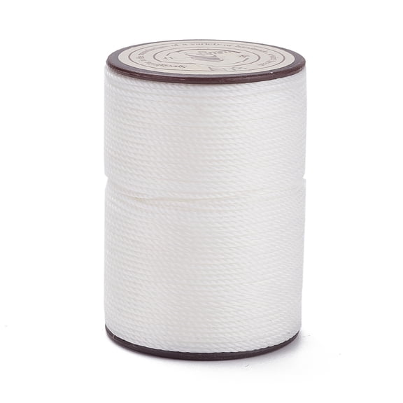 Round Waxed Polyester Thread String Micro Macrame Cord Twisted Cord for Leather Sewing Stitching WhiteSmoke 0.8mm about 54.68 Yards(50m)/Roll