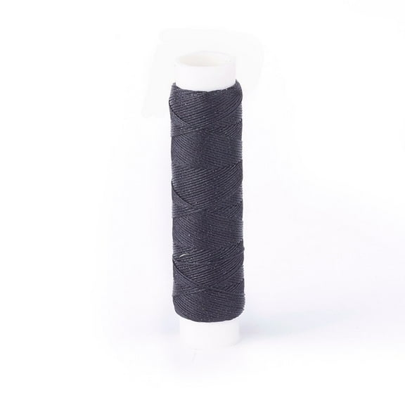 Round Waxed Polyester Twisted Cord Micro Macrame Cord for Leather Projects Bookbinding Black 0.65mm about 21.87 yards(20m)/roll