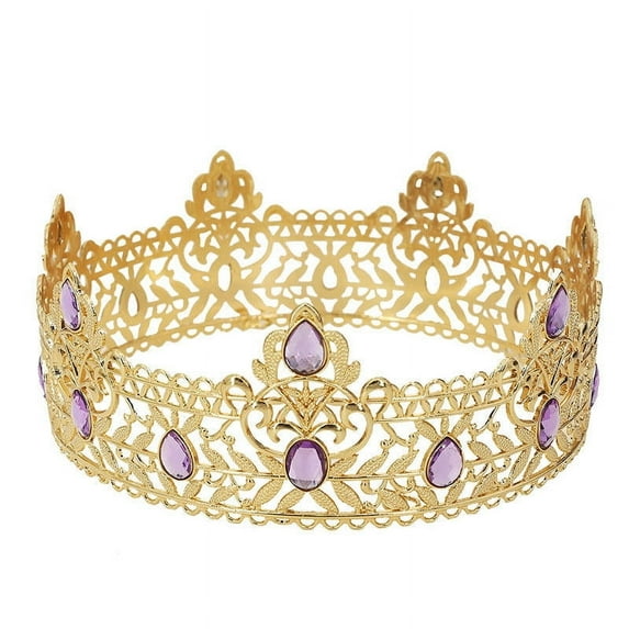 Round Wedding King Tiara Headpiece For Men Rhinestone Royal Crown Hair Ornaments Important Occasion Head Jewelry Accessories