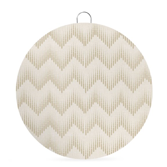 Round Welcome Sign for Front Door, Beige Chevron Waves Hanging Metal Farmhouse Wall Decor for Porch Entryway, Modern Abstract Art Boho Geometric Decoration for Holiday Housewarming Gift, 6 in