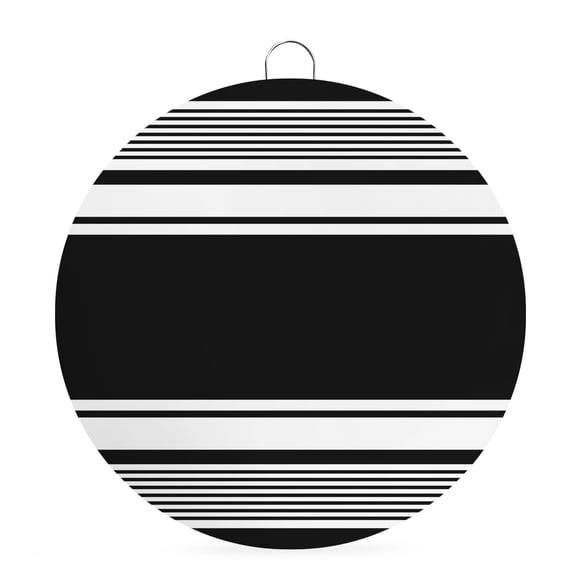 Round Welcome Sign for Front Door, Farmhouse Black Hanging Metal Farmhouse Wall Decor for Porch Entryway, Farmhouse Black Line Striped Decoration for Holiday Housewarming Gift, 6 in