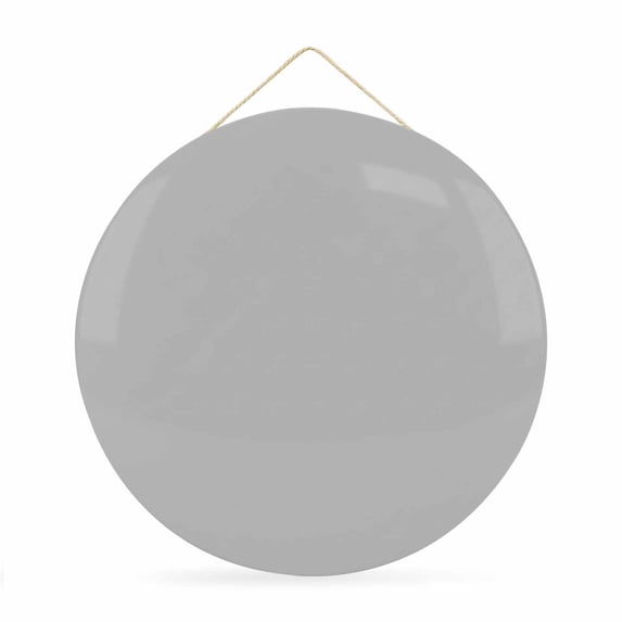Round Welcome Sign for Front Door, Grey Hanging Metal Farmhouse Wall Decor for Porch Entryway, Modern Pure Gray Decoration for Holiday Housewarming Gift, 12 in