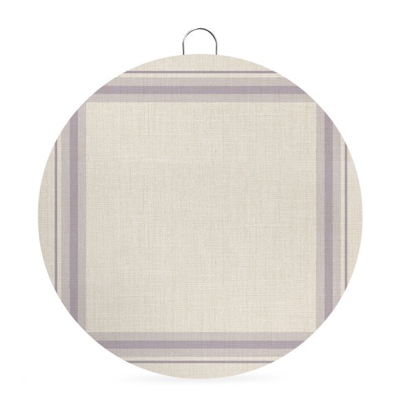 Round Welcome Sign for Front Door, Purple Grid Stripes Hanging Metal Farmhouse Wall Decor for Porch Entryway, Boho Minimalist Lines Texture Beige Decoration for Holiday Housewarming Gift, 6 in