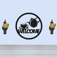 thumbnail image 1 of Round Welcome Sign with Coffee Tea Pot Laser Cut Solid Steel Decorative Home Accent Wall Sign Hanging, 1 of 3