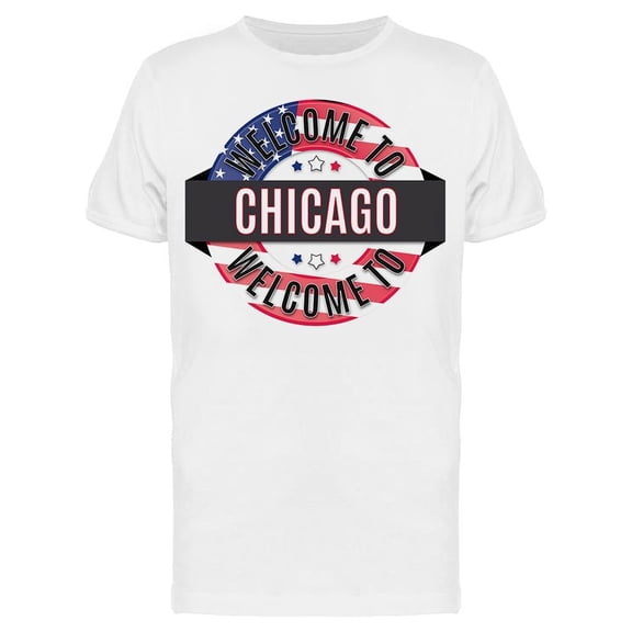 Round Welcome To Chicago T-Shirt Men -Image by Shutterstock, Male Large