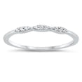 thumbnail image 1 of Round White CZ Dainty Marquise Ring 925 Sterling Silver Stacking Band Jewelry Female Size 2, 1 of 4