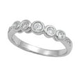 thumbnail image 1 of Round White Cubic Zirconia Bezel Wedding Ring .925 Sterling Silver Band Jewelry Female Male Size 8, 1 of 4