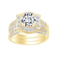 thumbnail image 1 of AFFY Round White Cubic Zirconia Engagement Bridal Ring Set In 14k Yellow Gold Over Sterling Silver (2.37 cttw) Ring Size-8.5, 1 of 1