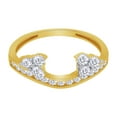 thumbnail image 1 of Round White Cubic Zirconia Three Stone Enhancer Guard Ring 14K Yellow Gold Ring Size - 6.5, 1 of 3
