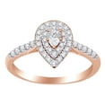 thumbnail image 1 of AFFY Round White Diamond (0.5 Cttw) Pear Shape Cluster Engagement Ring In 14K Solid Rose Gold, 1 of 1
