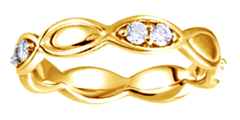 Sideways Cross Ring – 14k Gold Over Sterling Silver, Round White CZ, Custom Sizes Available