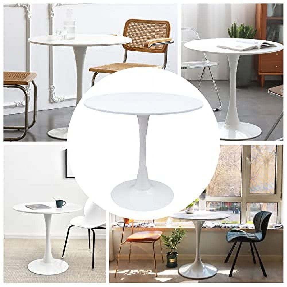 Round White Dining Table, 31.5inch Modern Round Kitchen Table with ...