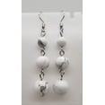 thumbnail image 1 of Round White Howlite Silver Earrings, 1 of 4