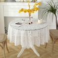 thumbnail image 1 of Round White Lace Tablecloth Vintage Table Cloth for Kitchen Home Table Decoration, 1 of 6