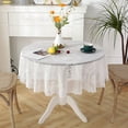 thumbnail image 1 of Round White Lace Tablecloth Vintage Table Cloth for Kitchen Home Table Decoration, 1 of 6