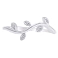 thumbnail image 1 of AFFY Round White Natural Diamond Accent Branch & Leaf Engagement Ring 14K Solid White Gold (I-J Color ,I2-I3 Clarity) Ring Size-9, 1 of 2