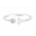 thumbnail image 1 of AFFY Round White Natural Diamond Accent Engagement Ring 14K Solid White Gold (I-J Color ,I2-I3 Clarity) Ring Size-6, 1 of 2