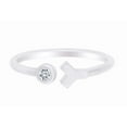 thumbnail image 1 of AFFY Round White Natural Diamond Accent Engagement Ring 14K Solid White Gold (I-J Color ,I2-I3 Clarity) Ring Size-7, 1 of 2