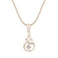 thumbnail image 1 of AFFY Round White Natural Diamond Accent Fashion Drop Pendant Necklace 14k Solid Rose Gold, 1 of 1