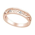 thumbnail image 1 of AFFY Round White Natural Diamond Accent Fishtail Band Ring 14k Rose Gold Over Sterling Silver, 1 of 1