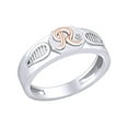 thumbnail image 1 of AFFY Round White Natural Diamond Accent Initial "R" Two Tone Ring 14k Solid White Gold, 1 of 1