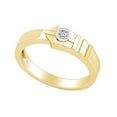 thumbnail image 1 of AFFY Round White Natural Diamond Accent NIB Style Band Ring 14k Yellow Gold Over Sterling Silver, 1 of 1