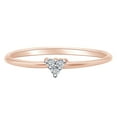 thumbnail image 1 of AFFY Round White Natural Diamond Accent Three Stone Engagement Ring 14k Solid Rose Gold Ring Size 5.5, 1 of 1