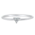 thumbnail image 1 of AFFY Round White Natural Diamond Accent Three Stone Engagement Ring 14k Solid White Gold Ring Size 8, 1 of 1