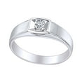 thumbnail image 1 of AFFY Round White Natural Diamond Accents Men Engagement Wedding Ring 14k Solid White Gold (I-J Color, I2-I3 Clarity, 0.08 Cttw) Ring Size-12.5, 1 of 1