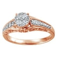 thumbnail image 1 of AFFY Round White Natural Diamond Cluster Engagement Band Ring In 14K Solid Rose Gold (0.5 Ct), 1 of 1