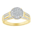 thumbnail image 1 of AFFY Round White Natural Diamond Cluster Engagement Wedding Ring In 10K Solid Yellow Gold (0.5 cttw)-4.5, 1 of 1