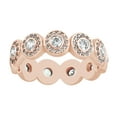 thumbnail image 1 of AFFY Round White Natural Diamond Halo Style Eternity Band Ring In 14K Solid Rose Gold (0.87 Ct), 1 of 1