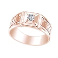 thumbnail image 1 of AFFY Round White Natural Diamond Mens Engagement Wedding Ring 14K Solid Rose Gold (I-J Color, I2-I3 Clarity, 0.22 Cttw) Ring Size-8, 1 of 1