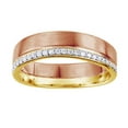 thumbnail image 1 of AFFY Round White Natural Diamond SideWay Two Tone Band Ring In 14K Solid Rose Gold (0.37 Ct), 1 of 1