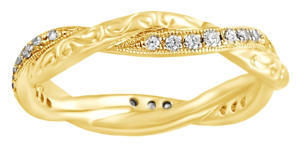 Sideways Cross Ring – 14k Gold Over Sterling Silver, Round White CZ, Custom Sizes Available - View #6