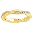 thumbnail image 1 of AFFY Round White Natural Diamond Twisted Eternity Band Ring In 14K Solid Yellow Gold (0.2 Ct), 1 of 1